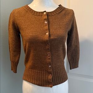 Vogue Brown Button-Up Cardigan